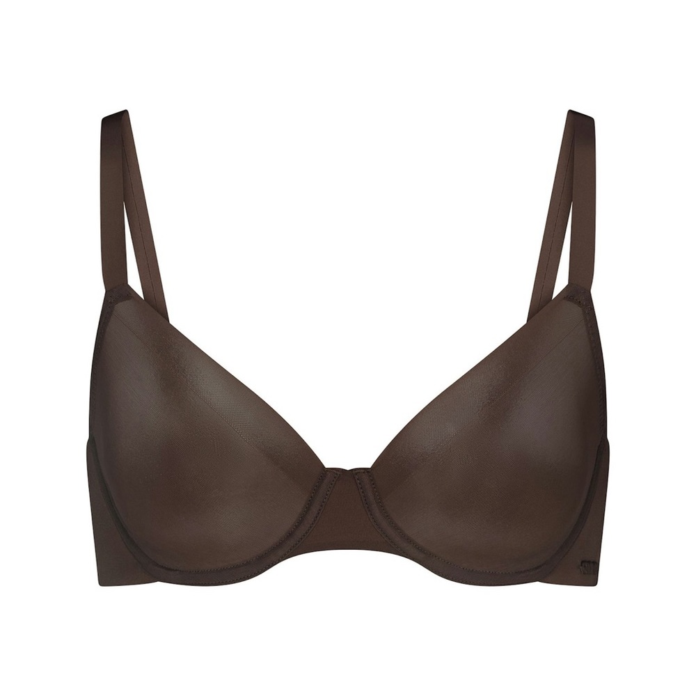 NWT SKIMS No Show Unlined Demi Bra - Espresso